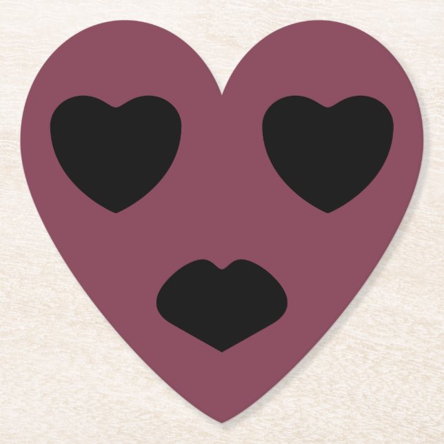 Posavasos De Papel Cara de corazón (Anverso)