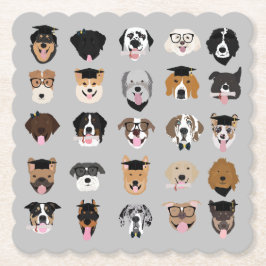 Posavasos De Papel Cara de perro de graduación