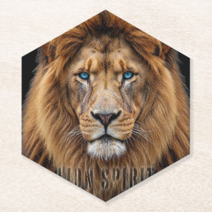 Posavasos De Papel Cara Majestuosa de León con Ojos Azules Anima Vi