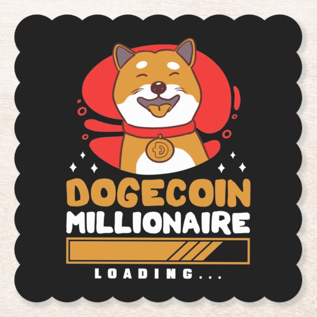 Posavasos De Papel Carga de Crypto DogeCoin Millionaire (Anverso)