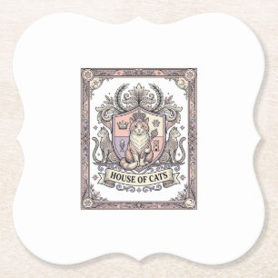 Posavasos De Papel Casa De Gatos Heráldica De Gatos Escudo De Armas V