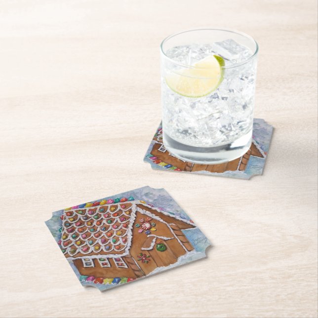 Posavasos De Papel Casa de Gingerbread (In situ)