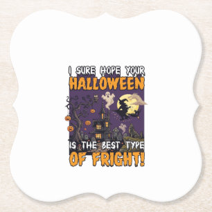 Posavasos De Papel Casa Embrujada de Terror de Halloween Bruja Fantas