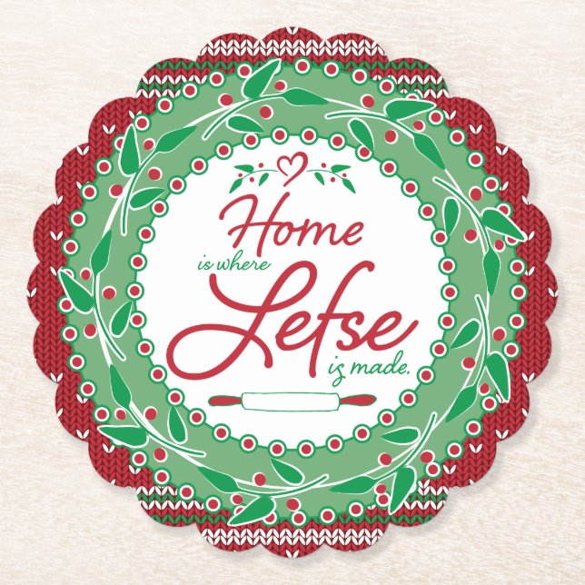 Posavasos De Papel ¡Casa es donde se hace Lefse! (Anverso)