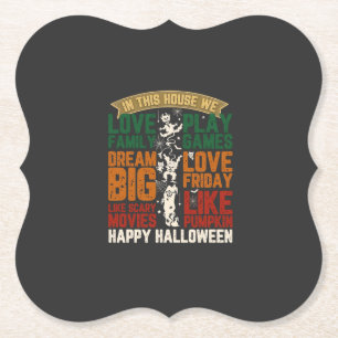 Posavasos De Papel Casa Feliz Halloween Monstruos Telarañas