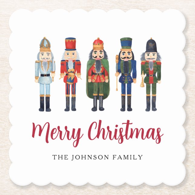 Posavasos De Papel Cascanueces Lindo Feliz Navidad (Anverso)