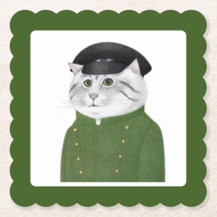 Posavasos De Papel Cáscaras de papel cuadrado CHAUFFEUR CAT