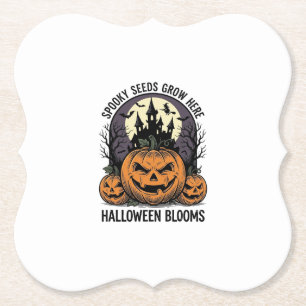 Posavasos De Papel Castillo de calabaza de Halloween camiseta vintage
