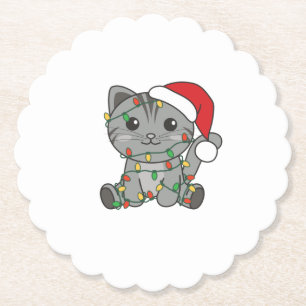Posavasos De Papel Cat Christmas Winter Animals Cats