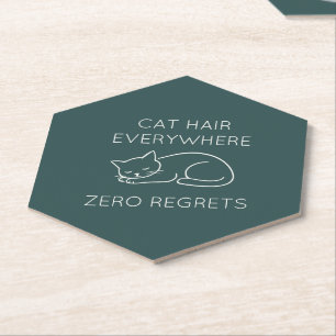 Posavasos De Papel Cat hair everywhere zero regrets