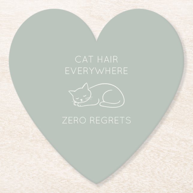 Posavasos De Papel Cat hair everywhere zero regrets (Anverso)