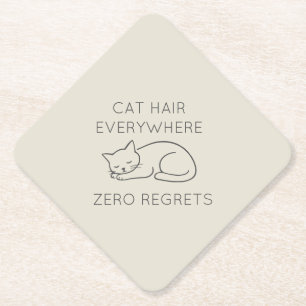 Posavasos De Papel Cat hair everywhere zero regrets