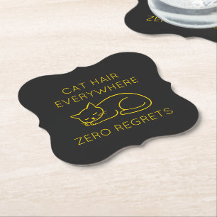 Posavasos De Papel Cat hair everywhere zero regrets