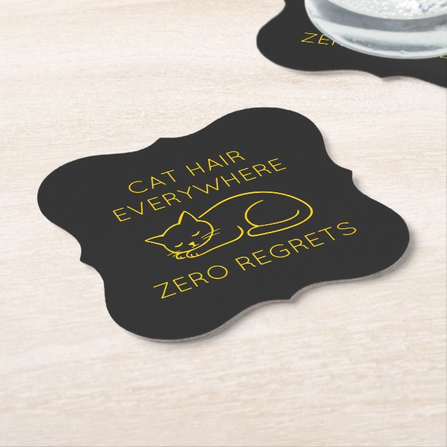 Posavasos De Papel Cat hair everywhere zero regrets (En perspectiva)