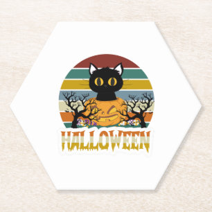 Posavasos De Papel Cat Halloween