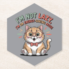 Posavasos De Papel Cat in Energy Saving Mode
