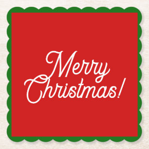 Posavasos De Papel Catastro de papel rojo y verde