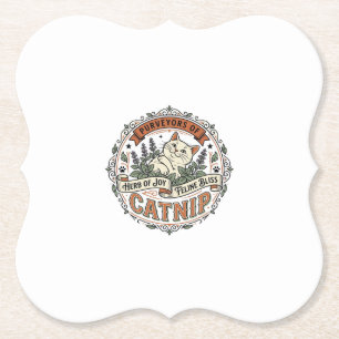 Posavasos De Papel Catnip Gato Catnip Camiseta Arte Vector Vintage Di