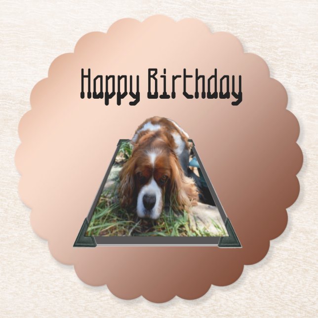 Posavasos De Papel Cavalier Spaniel Popout Art, (Anverso)