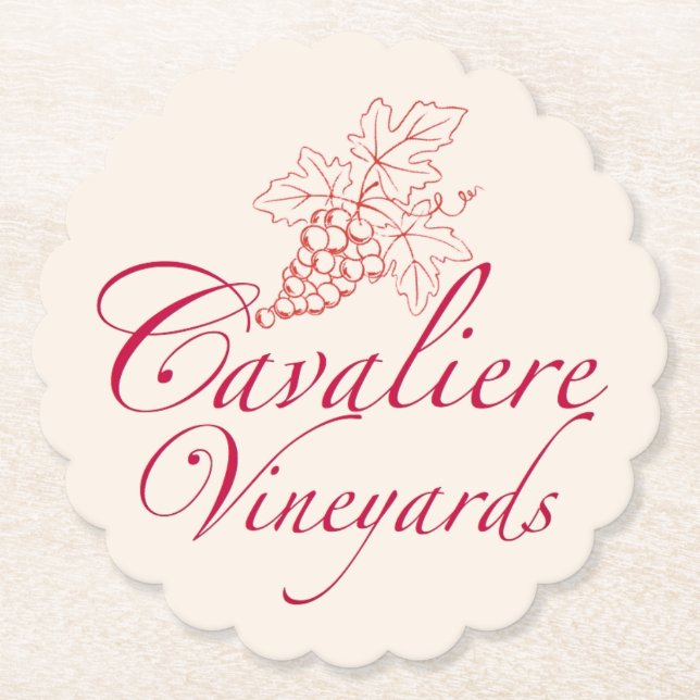 Posavasos De Papel Cavaliere Vineyards Coaster (rojo) (Anverso)