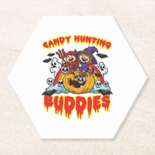 Posavasos De Papel Caza de dulces Buda Costume gemelo Halloween