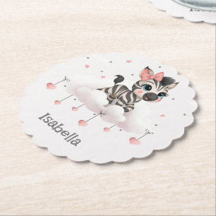 Posavasos De Papel Cebra de dibujos animados adorable