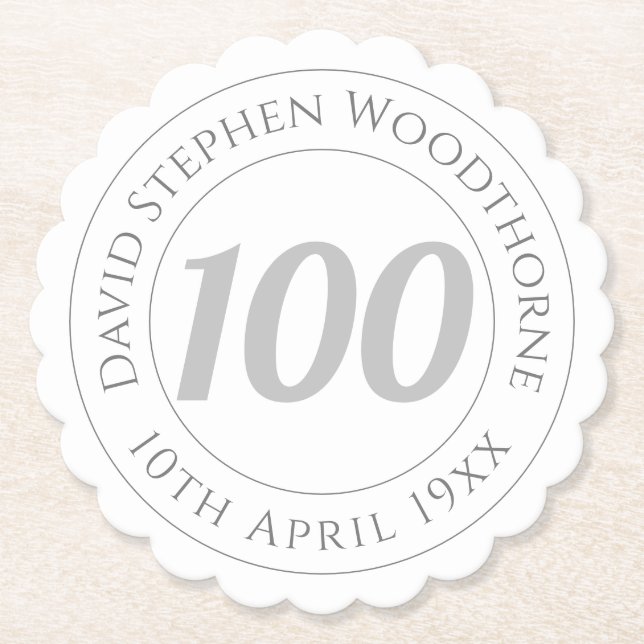 Posavasos De Papel Celebración conmemorativa del 100 aniversario (Anverso)