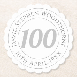 Posavasos De Papel Celebración conmemorativa del 100 cumpleaños