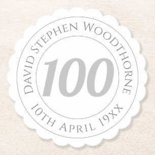 Posavasos De Papel Celebración conmemorativa del 100 cumpleaños