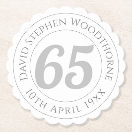 Posavasos De Papel Celebración conmemorativa del 65º cumpleaños