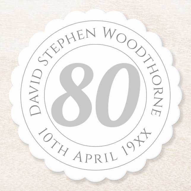 Posavasos De Papel Celebración conmemorativa del 80 aniversario (Anverso)