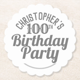 Posavasos De Papel Celebrando 100 años. 100.ª fiesta de cumpleaños