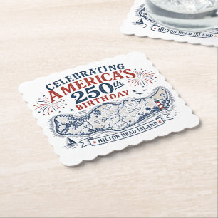 Posavasos De Papel Celebrando el 250 cumpleaños de Estados Unidos Hil