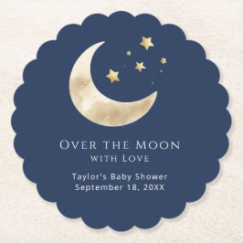 Posavasos De Papel Celestial Moon and Stars Over the Moon Coaster