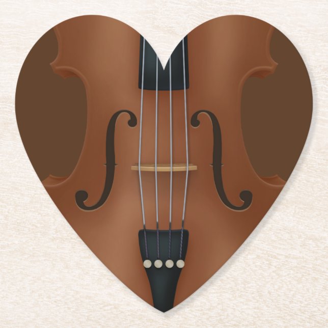 Posavasos De Papel Cello Viola Violin Heart (Anverso)