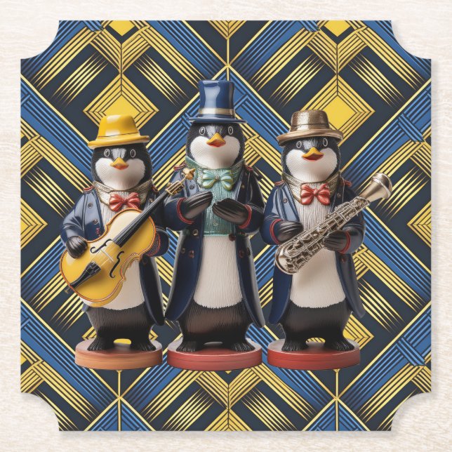 Posavasos De Papel Ceramic Penguin Band Coaster (Anverso)