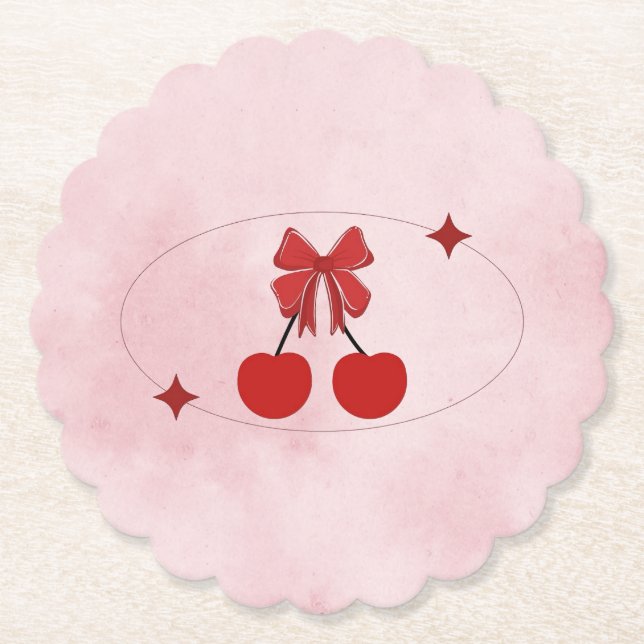 Posavasos De Papel Cereza (Anverso)