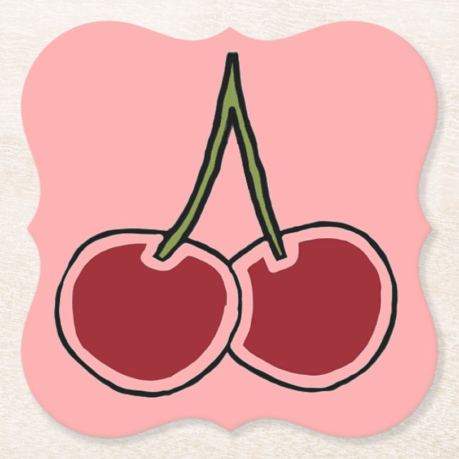 Posavasos De Papel Cerezas (Anverso)