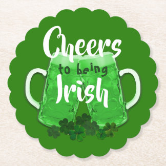 Posavasos De Papel Cerveza verde anima el Día de los Sta Patrones Irl