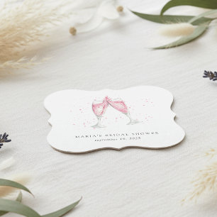 Posavasos De Papel Champagne Rosa Bridal Shower Personalizado