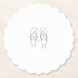 Posavasos De Papel Chancla, linda, tema de sandalias