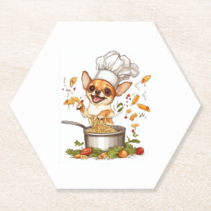 Posavasos De Papel Chef Chihuahua - Maestro culinario de perros