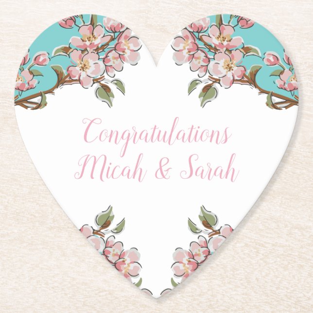 Posavasos De Papel Cherry Blossom Baby Shower (Anverso)