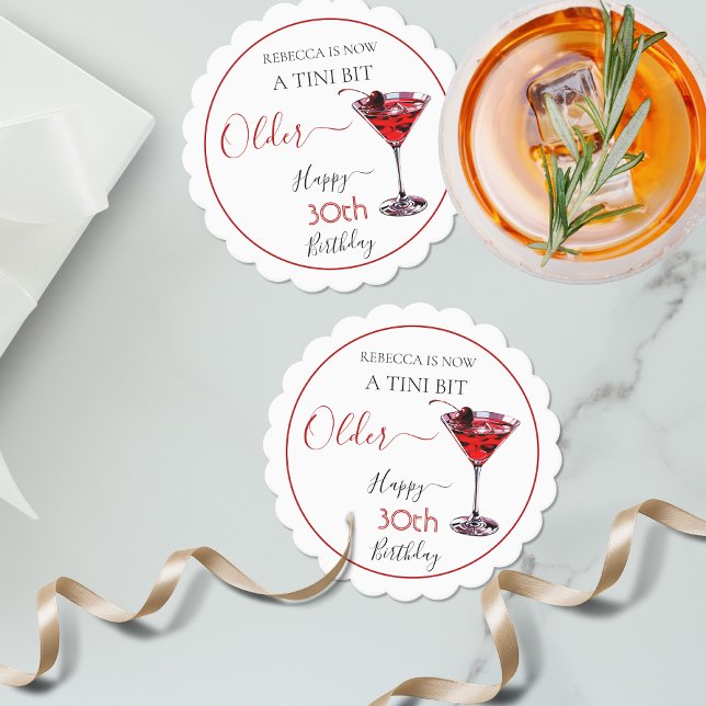 Posavasos De Papel Cherry cocktail A tini bit Older Birthday (Subido por el creador)