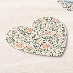 Posavasos De Papel Chic Floral Rosa Despedida de Soltera