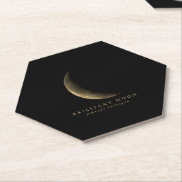 Posavasos De Papel Chic Oro Fase Lunar Mística Negra