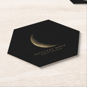 Posavasos De Papel Chic Oro Fase Lunar Mística Negra