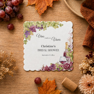 Posavasos De Papel Chic Vino antes de los Votos Favor de Despedida de