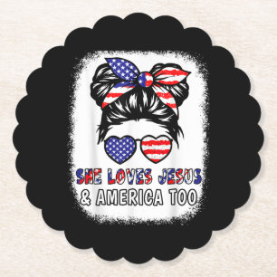 Posavasos De Papel Chica cristiano ama a Jesús y a los camisas estado