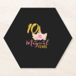 Posavasos De Papel chica de cumpleaños de 10 años de edad regalo Unic<br><div class="desc">chica de cumpleaños de 10 años de edad regalo Unicornio Camiseta de 10 años</div>